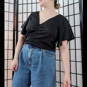 Free Press Black Floral Top